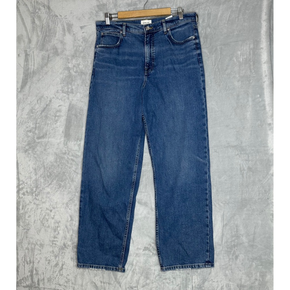 Everlane Womens The Way-High Jean 31L Straight Leg Distressed Organic Cotton